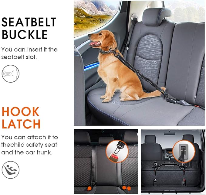 Dog Car Seatbelt 3-in-1 Car