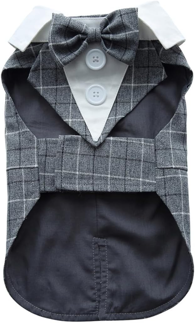 Puppy Tuxedo with Detachable Bowtie Prom Wedding Formal Wear Prince Costume for Small Dog (X-Large