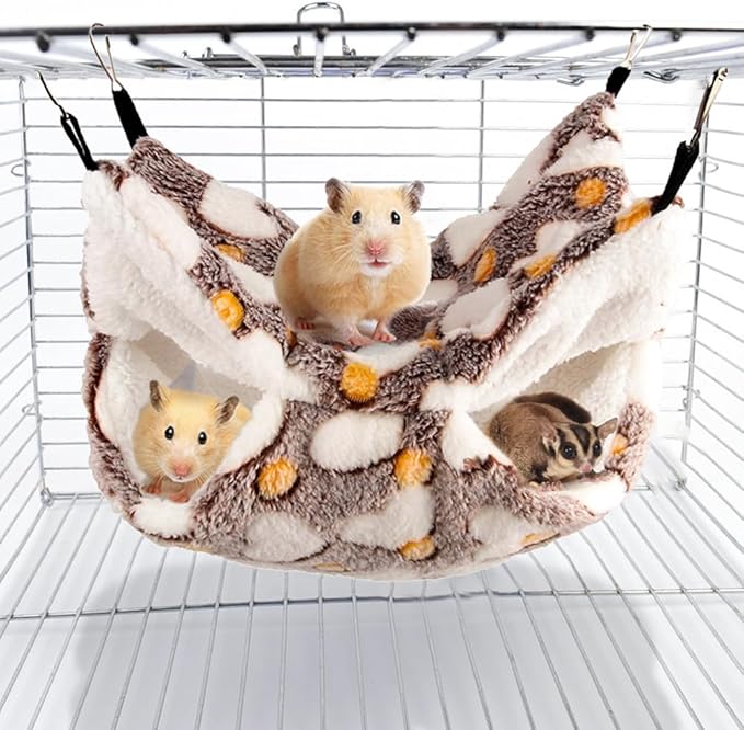 ZukoCert Two Pieces Small Pet Cage Hammock Accessories for Guinea Pigs