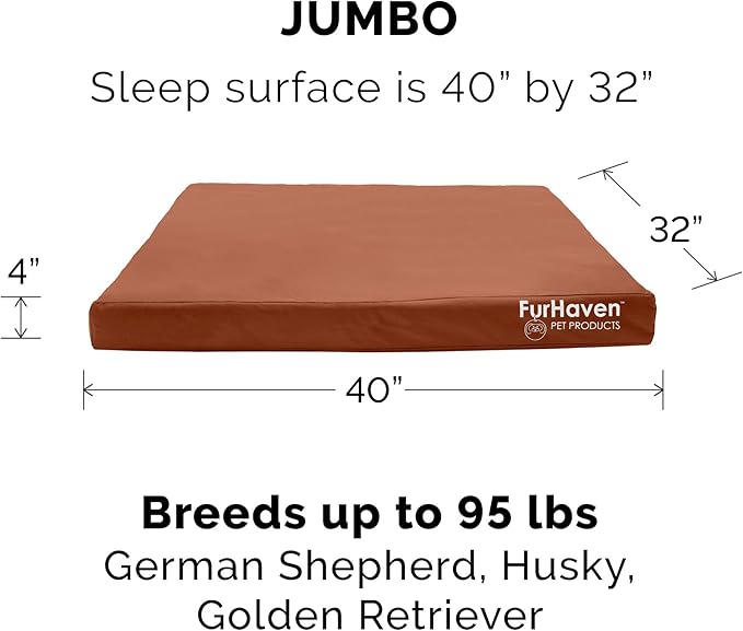Furhaven Replacement Dog Bed Cover Water-Resistant Indoor/Outdoor Logo Print Oxford Polycanvas Mattress
