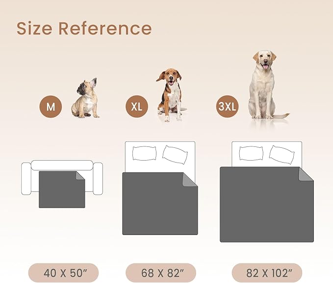 Double-Sided Waterproof Dog Blanket for Couch Cover 82x102 Inches