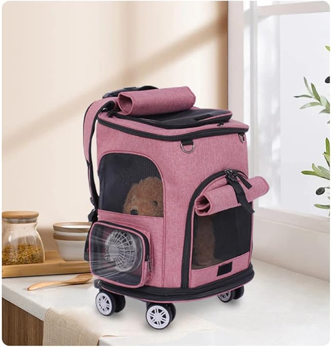 Falytemow Cat Carrier Backpack with Wheels Puppy Carrying 18lb