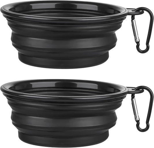 Dog Bowl Pet Collapsible Bowls 2 Pack 2 Carabiners