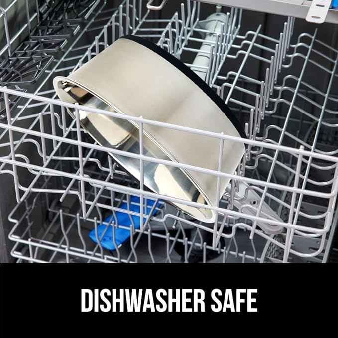 Gorilla Grip Stainless Steel Metal Dog Bowl Set of 2 8 Cups (64 fl