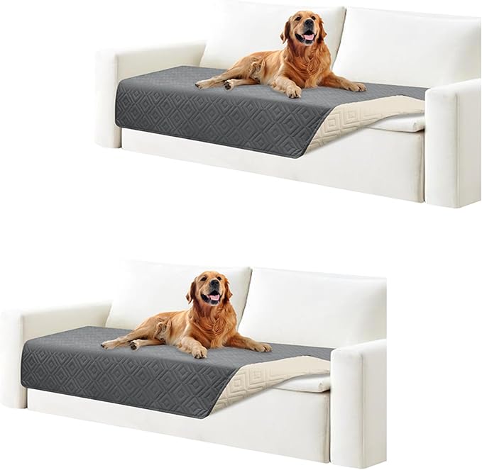 2 Packs Waterproof Dog Bed Cover Cover,30x70 Inch Cats,Dogs,Pets(2 Pcs-Grey/Beige)