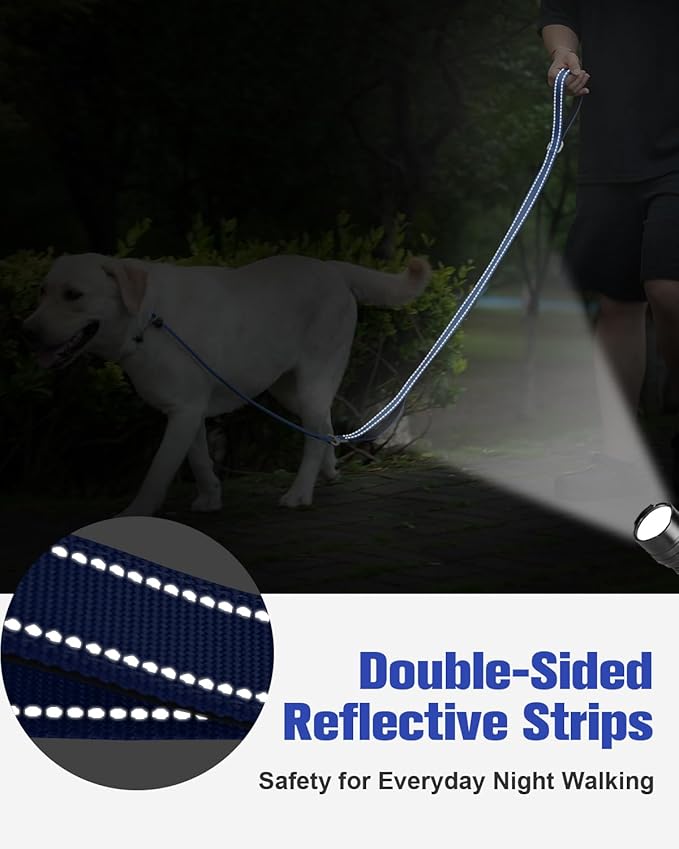 Aiyuda Tangle-Free Slip Lead for Dogs with Padded Traffic Handle 6ft Dog 40 LBS,