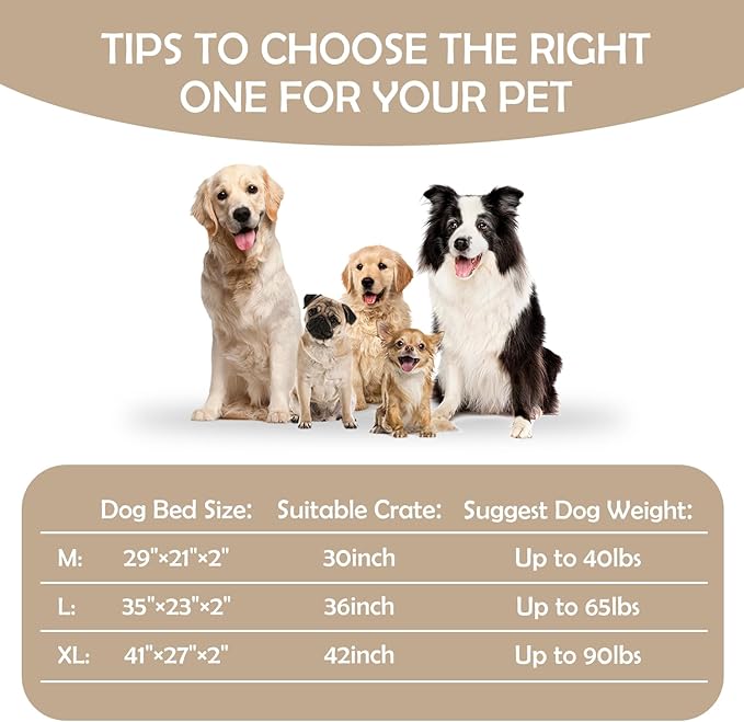 Waterproof Dog Bed Mat Soft Fluffy Reversible Dog Crate Pad for Large Medium Small Dogs and Cats