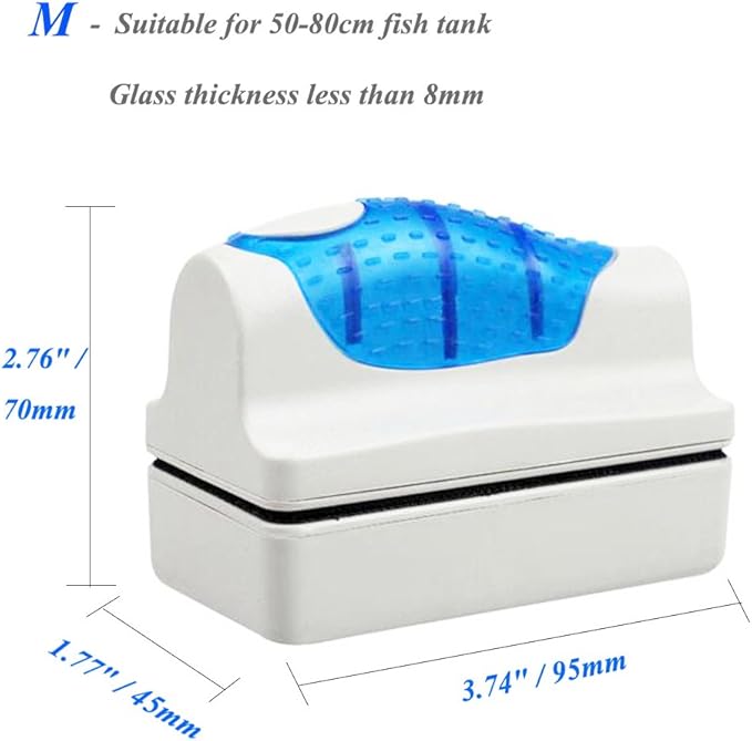 Magnetic Aquarium Fish Tank Algae Glass Cleaner Scrubber 50 Gallon