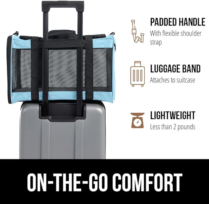 Gorilla Grip Airline Travel Cat Carrier Bag Up to 15 Lbs