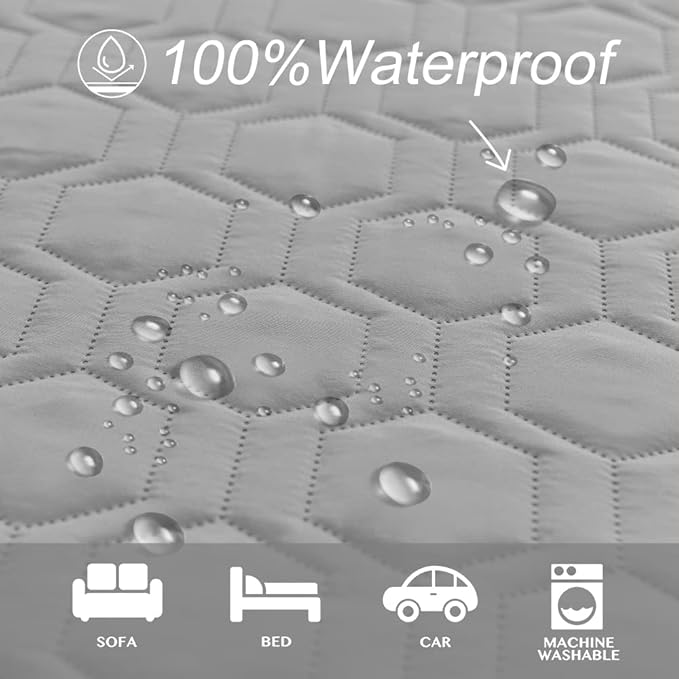 Waterproof and Non-Slip Dog Bed Cover and Pet Blanket Sofa Pet Bed Mat ,car Incontinence Mattress Protectors Furniture Couch Cover for Most Cats Dogs Pets(52x82-Light Grey)