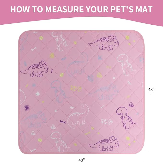 IEUUMLER Washable Pee Pads for Dogs 1 Pack EU007 (Pink 48"X48"-1pcs)