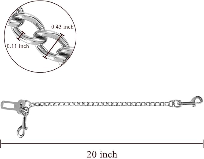 Mogoko Stainless Steel No chew Dog Car Attachment-20 Inch