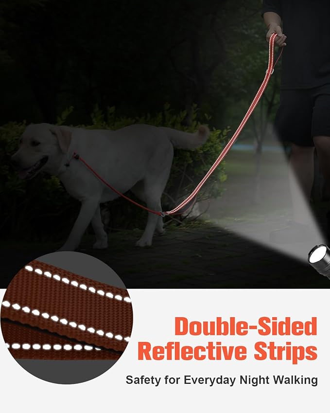 Aiyuda Tangle-Free Slip Lead for Dogs with Padded Traffic Handle 6ft Dog 40 LBS,