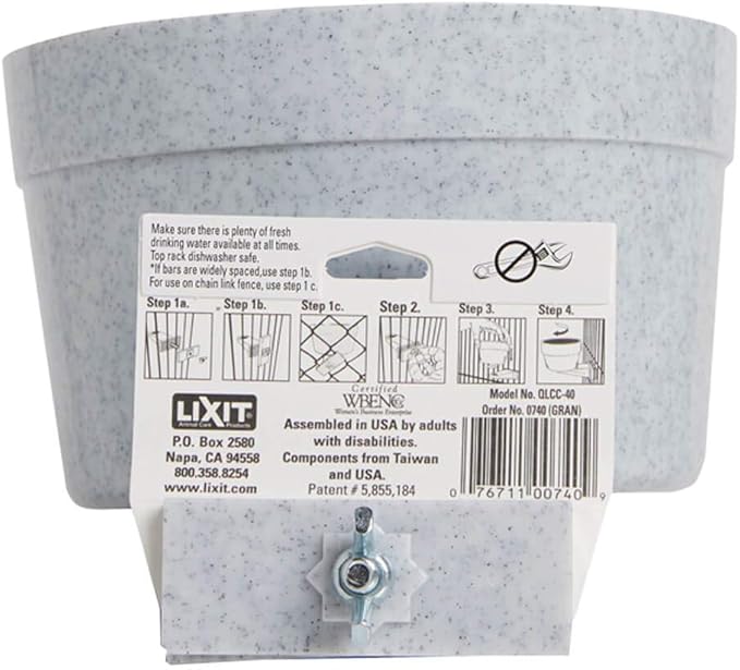 Lixit Quick Lock Removable Dog Kennel Bowls for Wire and Soft Sided Crates (40oz Wire Crate
