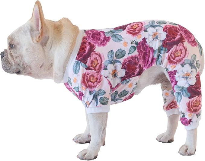 CuteBone Dog Pajamas Flower Puppy Clothes Soft Pjs P178M Medium