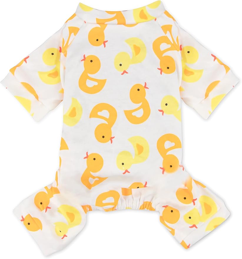 Puppy Pajamas Dog Onesies Pet Dog Soft Pajamas Various Patterns Pet Jumpsuit 5 Styles for Small Medium Dogs Cats Pajamas (Duck