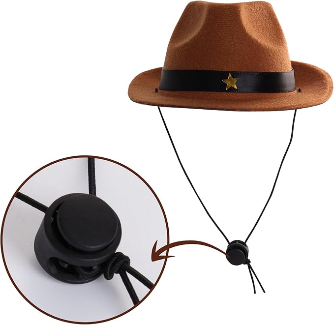 Fumwase Small Dog Cowboy Hat Pet Cowboy Costume