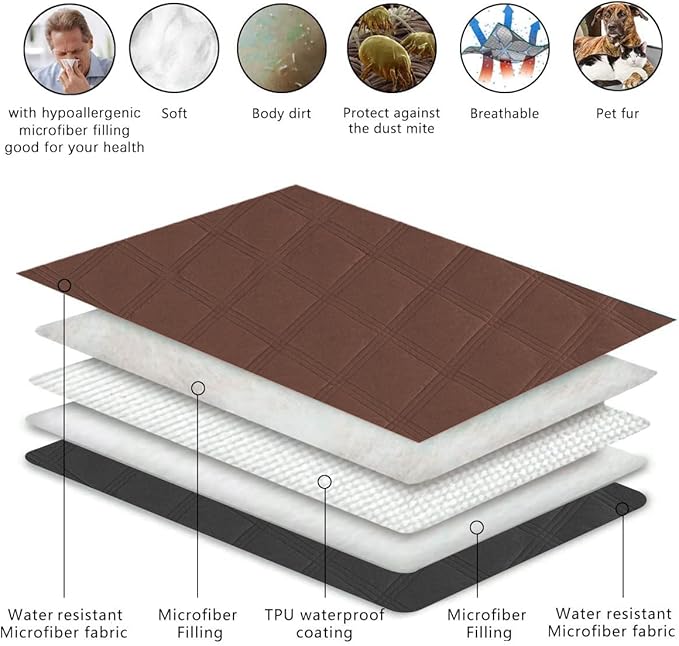 SUNNYTEX Waterproof & Reversible Dog Bed Cover Sofa Pets,(82 * 102")