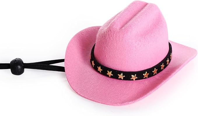 choyaxo Pet Cowboy Costume Cosplay Cap Halloween Costumes for Dogs Cat Pet Party Decoration Mini Cowboy Hat (Pink