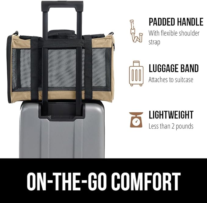 Gorilla Grip Airline Travel Cat Carrier Bag Up to 15 Lbs