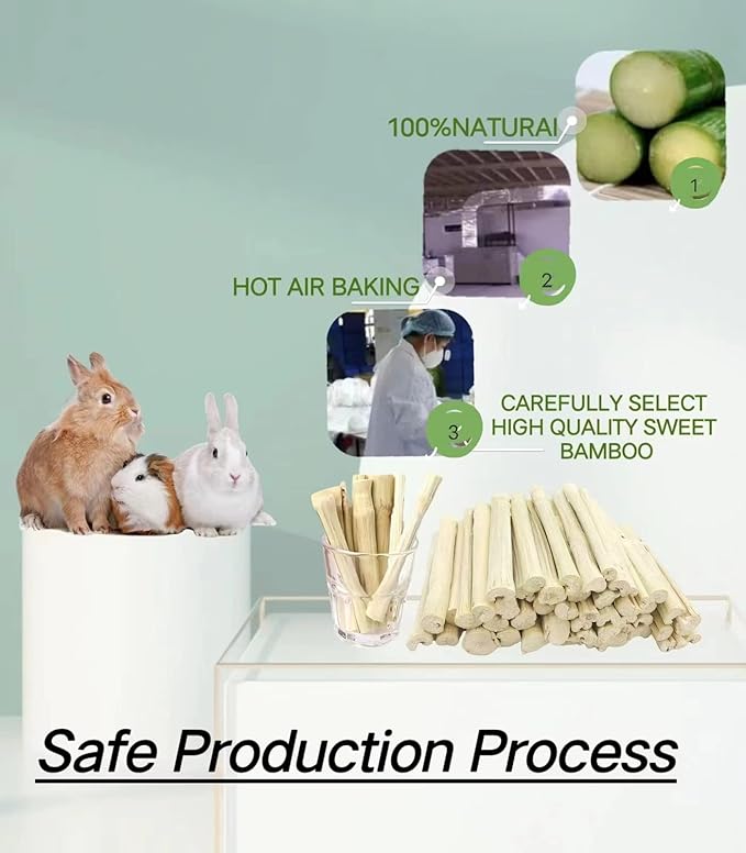 400g Sweet Bamboo Chew Toy for Rabbits Apple Wood Sticks for Hamster