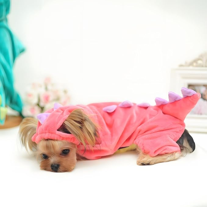 NACOCO Dog Dinosaur Design Costume Green Pet Clothes for Medium & Large Dog(Pink 3XL)