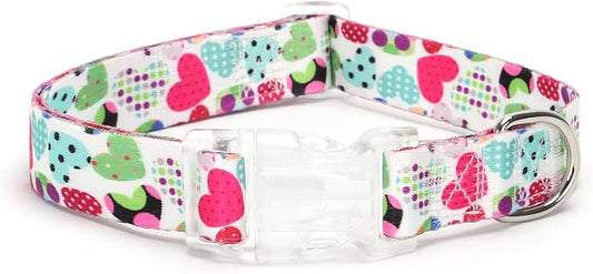 Floral Print Puppy Dog Collar for Small Medium Large Dogs Collars with Quick Release Buckle for Girls Female Dog Soft Nylon Comfortable Durable Pet Collar (NO6