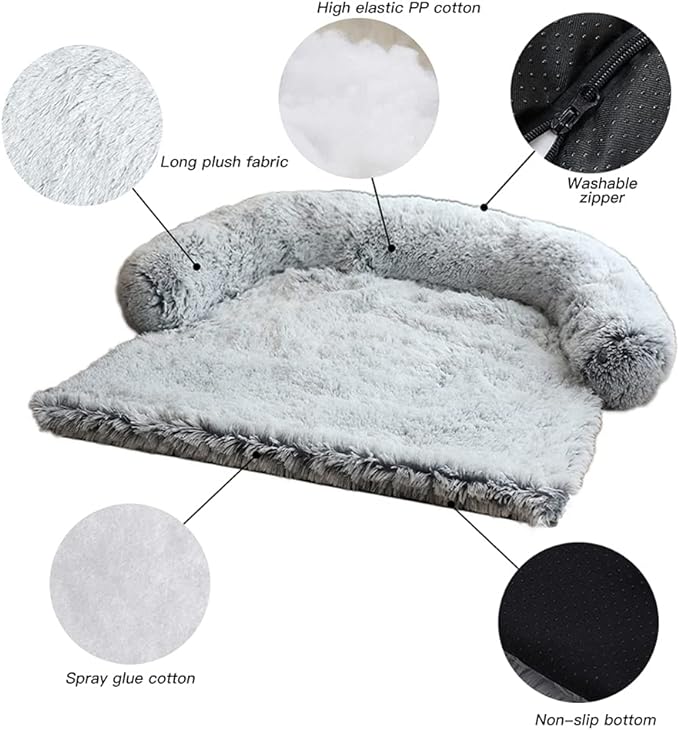 Pet Sofa Couch Protector for Dog with Memory Foam Neck Bolster