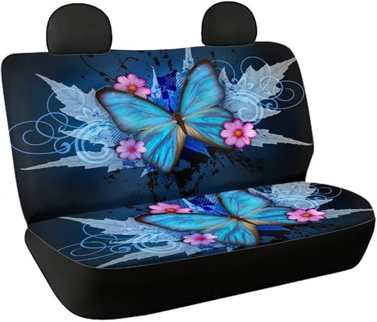 Tupalatus Auto Backing Bench Seats Covers Blue Butterfly