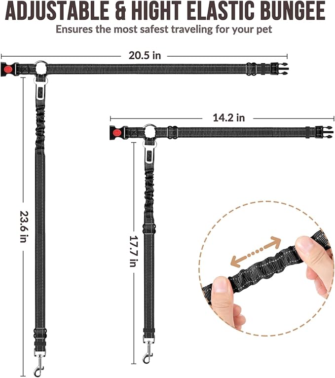 Lukovee Dog Car Seat Belt 2 Pack