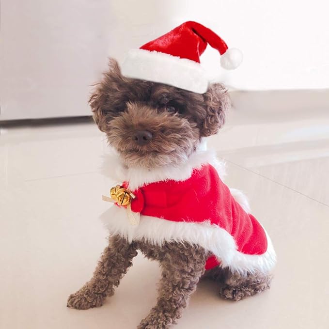 NAMSAN Pet Christmas Costume Cat Santa Outfit Small