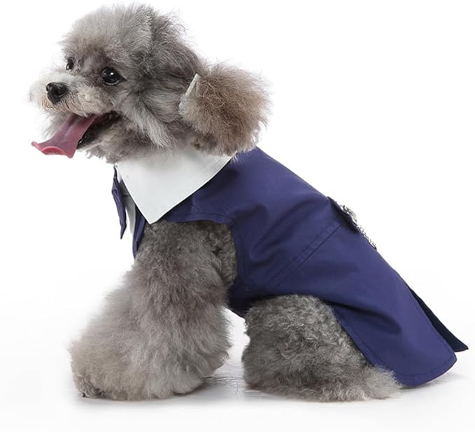 Puppy Tuxedo with Detachable Bowtie Prom Wedding Formal Wear Prince Costume for Small Dog (Medium