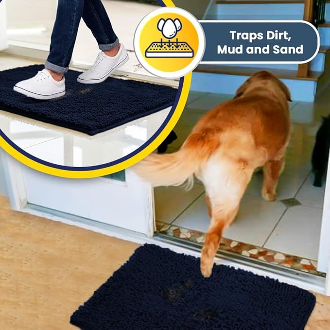 Muddy Mat® AS-SEEN-ON-TV Highly Absorbent Microfiber Dog Door Mat and Pet Rug 28"X18"