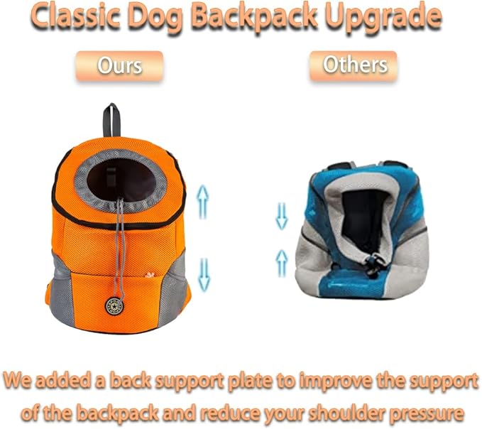 Pet Dog Backpack Carrier Small Dog Front Carrier Pack Puppy Carrying Bag Backpack for Small Medium Dogs Cats Rabbits Outdoor Travel Hiking Cycling (Small