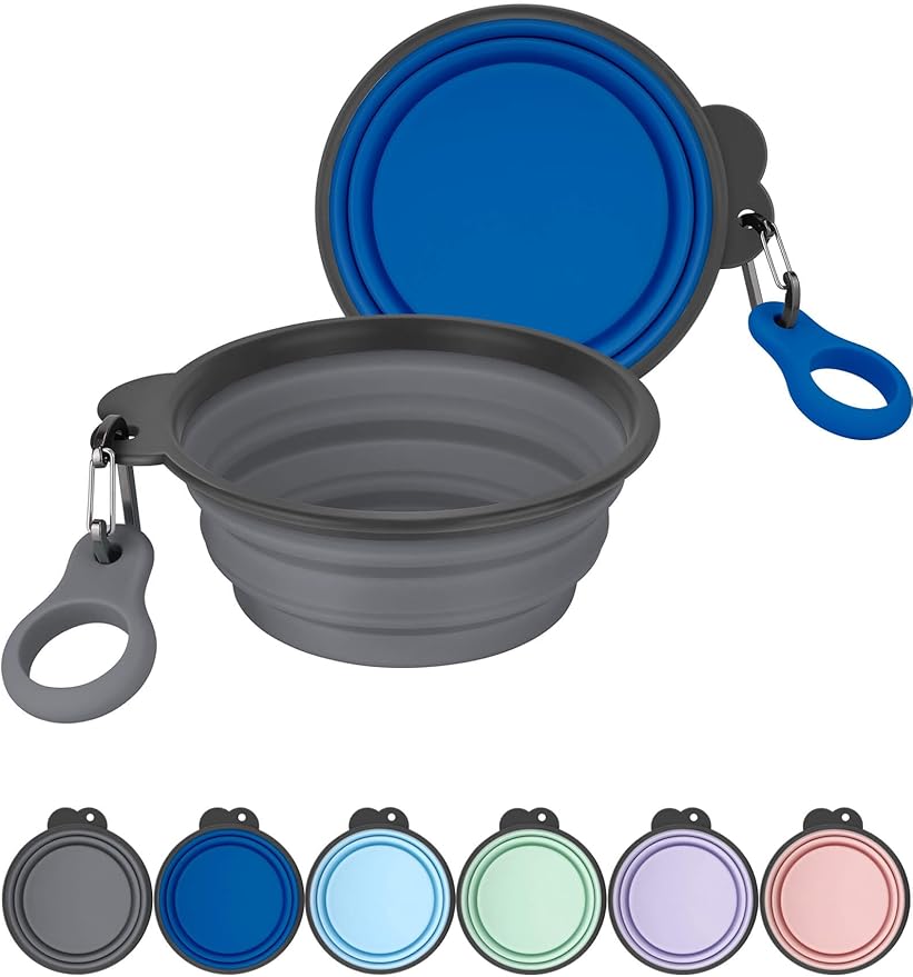 Aonkey Collapsible Dog Bowls with Bottle Carrier 2 Pack 37oz