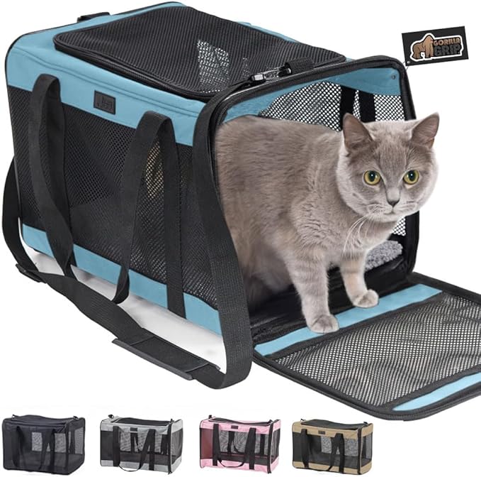 Gorilla Grip Airline Travel Cat Carrier Bag Up to 15 Lbs