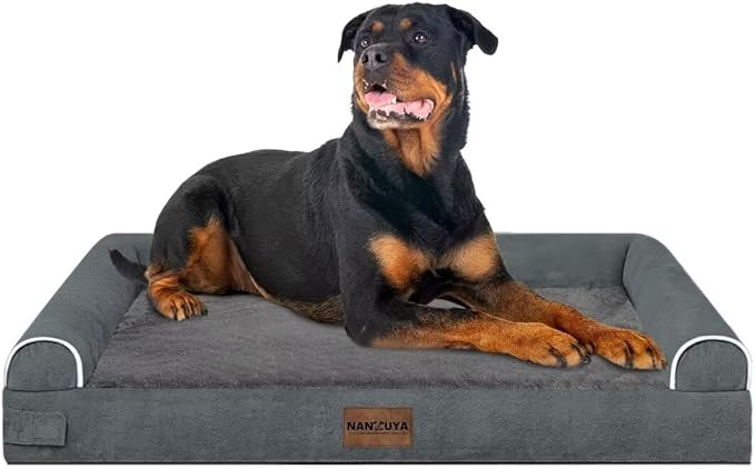 Large Dog Bed Orthopedic Washable: Beds Bolster XL Bed Large Big Dogs Memory Foam Couch Sofa Waterproof with Removable Cover