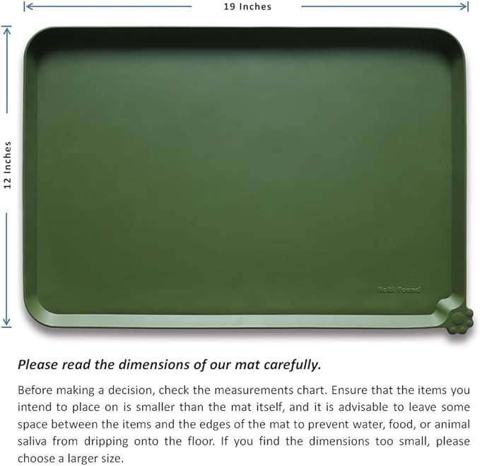 Hoki Found Silicone Pet Food Mats Tray -High-Lips Pet Dog Cat Bowl Mats Placemat