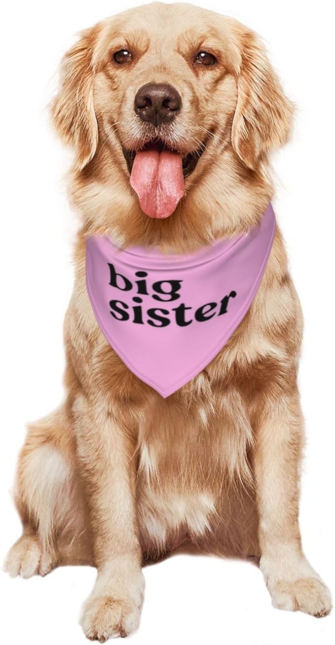 Big Sister Dog Bandana,Baby Announcement Dog Bandana,Gender Reveal,Pet Scarf, Pet Accessories for Photo Props Accessories (pink)