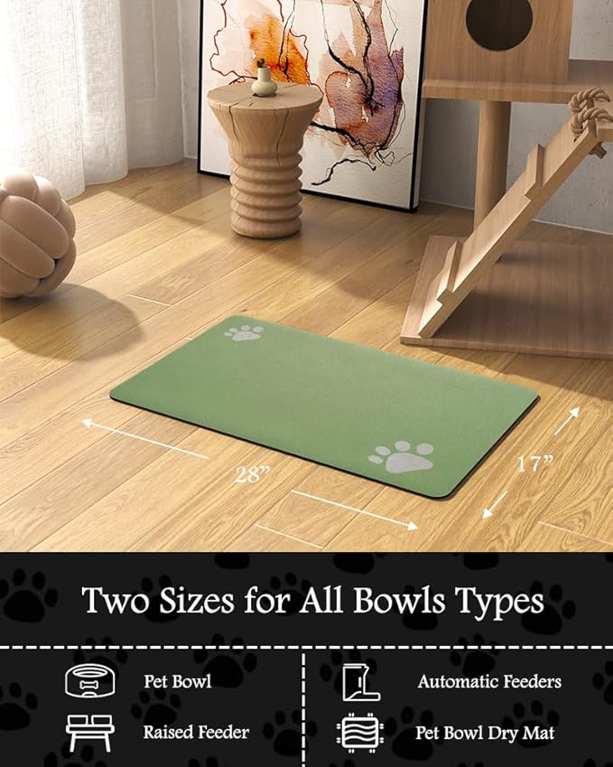 Pet Feeding Mat-Absorbent Dog Mat for Food and