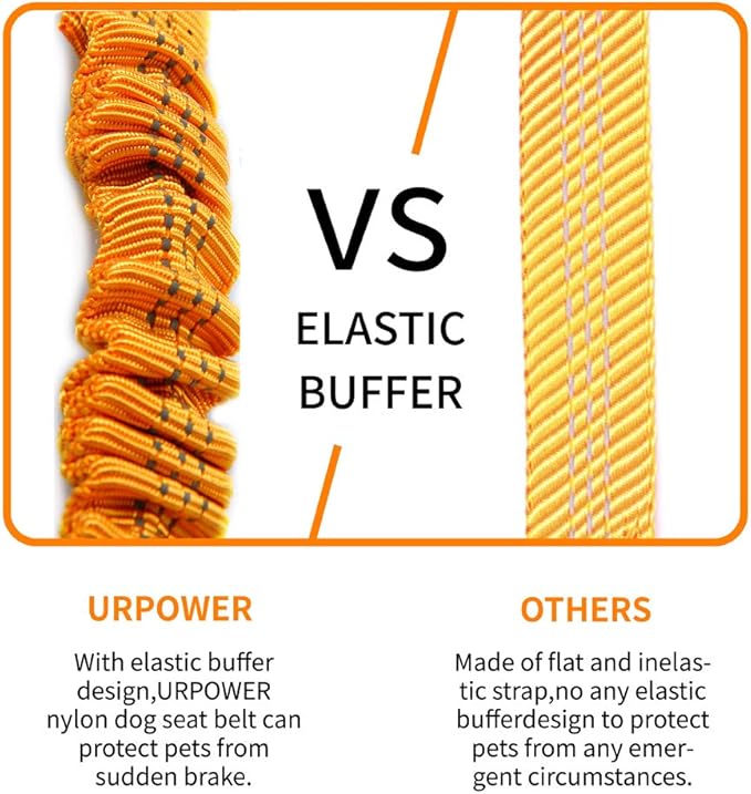 Car Travel Dog Safety Seat Belt Polyester Fabric Adjustable360° Spin Stainless Steel Buckle