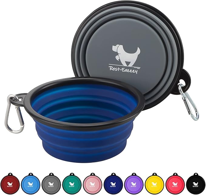 Collapsible Dog Bowls for Travel 2-Pack Dog 2 Carabiners,