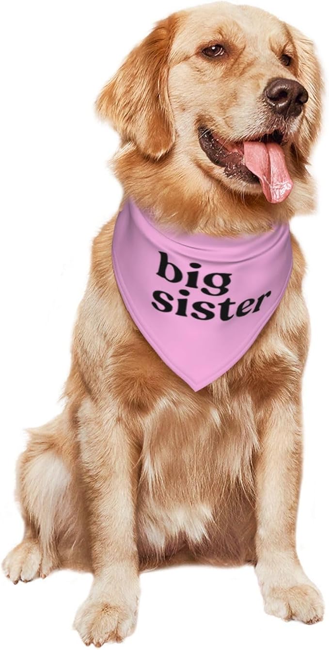 Big Sister Dog Bandana,Baby Announcement Dog Bandana,Gender Reveal,Pet Scarf, Pet Accessories for Photo Props Accessories (pink)
