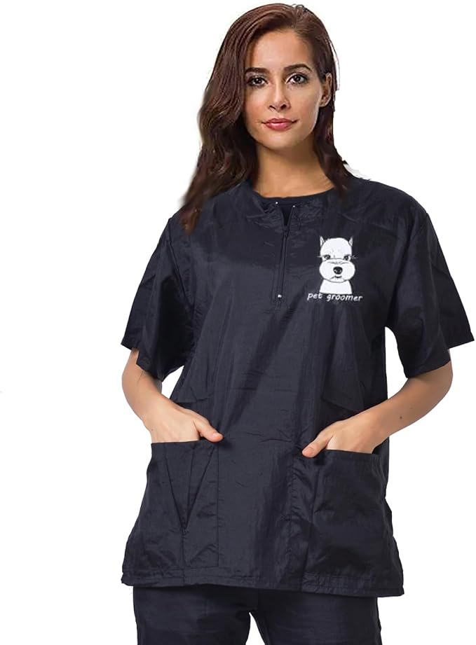 Gliitatu Dog Pet Grooming Smock for Women Men
