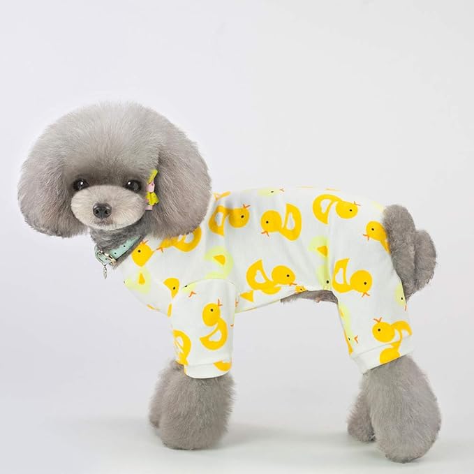 Puppy Pajamas Dog Onesies Pet Dog Soft Pajamas Various Patterns Pet Jumpsuit 5 Styles for Small Medium Dogs Cats Pajamas (Donut