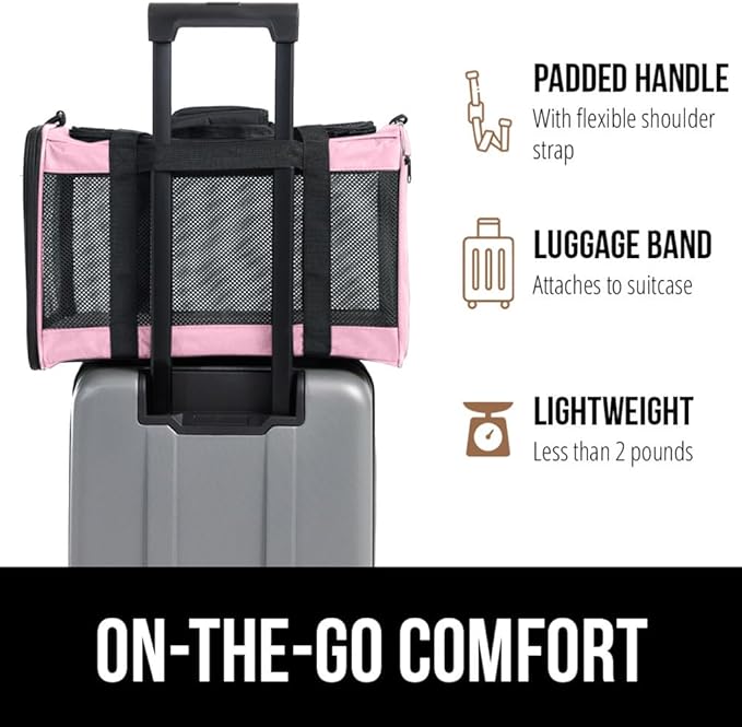 Gorilla Grip Airline Travel Cat Carrier Bag Up to 15 Lbs