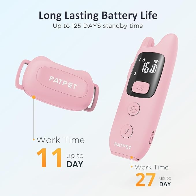 PATPET Dog Training Collar with Remote 2 Dogs 16 Levels