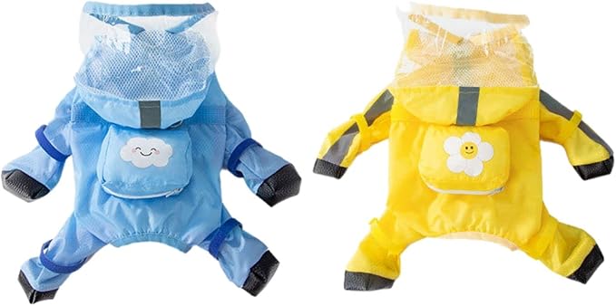 HDKUW Small Dog Raincoat and Rain Shoes Set 2XL