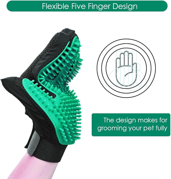 DELOMO Pet Hair Remover Gloves 255 Tips, 2 Count