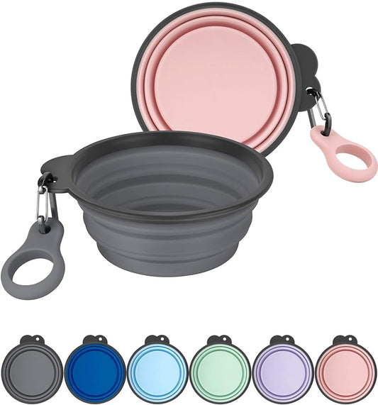 Aonkey Collapsible Dog Bowls with Bottle Carrier 2 Pack 15oz